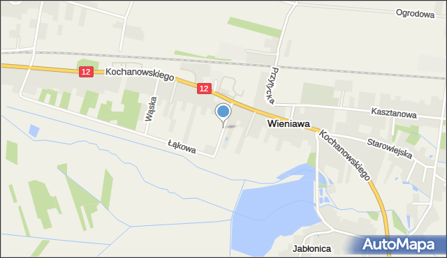 Wieniawa, Rzeczna, mapa Wieniawa