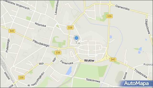 Wołów, Rzemieślnicza, mapa Wołów