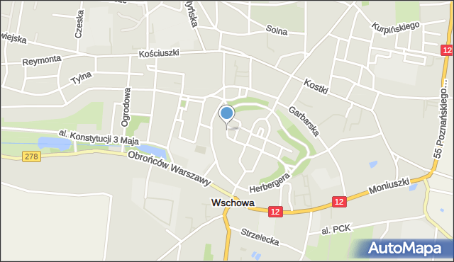 Wschowa, Rzeźnicka, mapa Wschowa