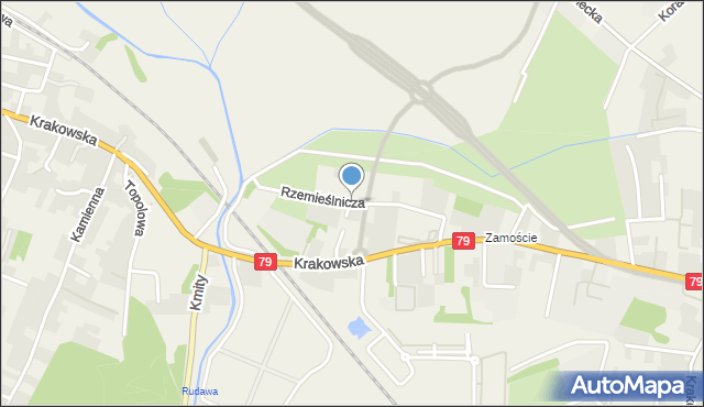 Zabierzów powiat krakowski, Rzemieślnicza, mapa Zabierzów powiat krakowski
