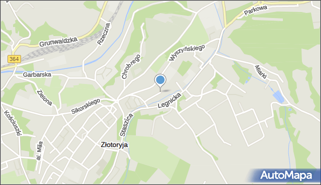 Złotoryja, Rzemieślnicza, mapa Złotoryja