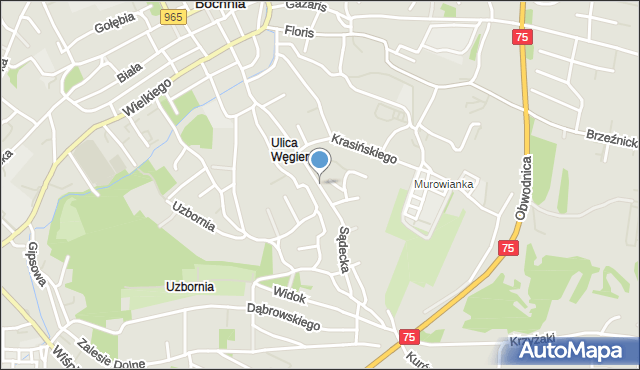 Bochnia, Sądecka, mapa Bochni