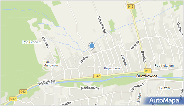 Buczkowice, Sasanek, mapa Buczkowice