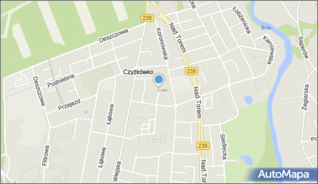 Bydgoszcz, Sambora, mapa Bydgoszczy