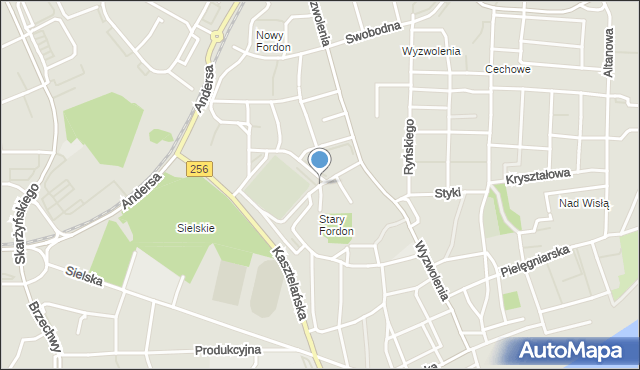 Bydgoszcz, Samotna, mapa Bydgoszczy
