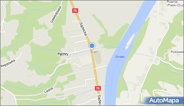 Czchów, Sądecka, mapa Czchów