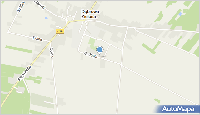 Dąbrowa Zielona, Sadowa, mapa Dąbrowa Zielona