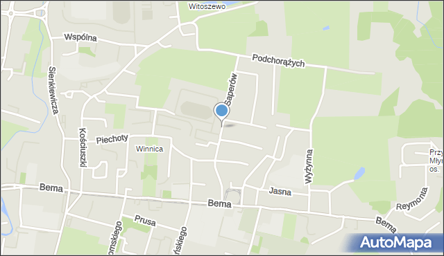 Elbląg, Saperów, mapa Elbląga