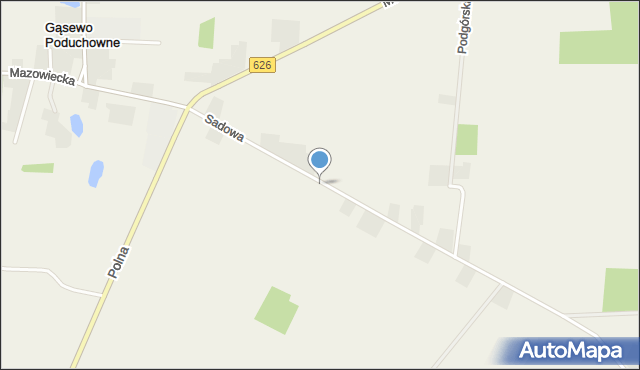 Gąsewo Poduchowne, Sadowa, mapa Gąsewo Poduchowne