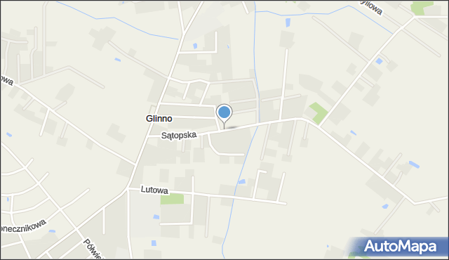 Glinno gmina Nowy Tomyśl, Sątopska, mapa Glinno gmina Nowy Tomyśl