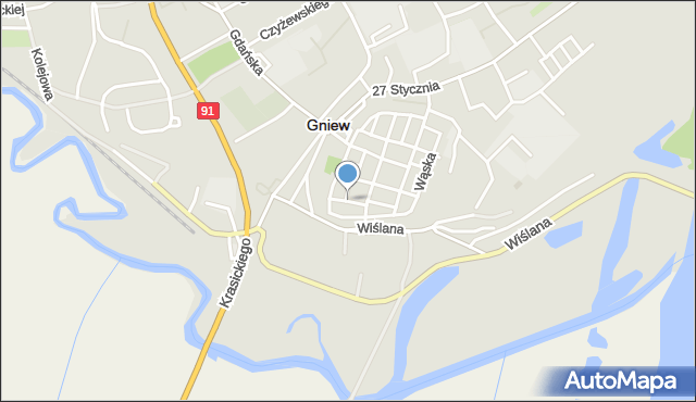 Gniew, Sambora, mapa Gniew