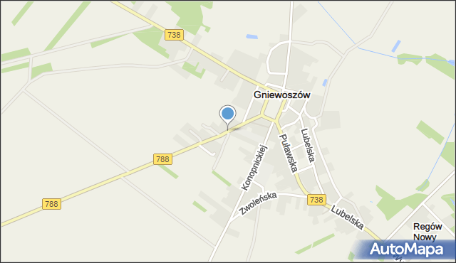 Gniewoszów powiat kozienicki, Sarnowska, mapa Gniewoszów powiat kozienicki