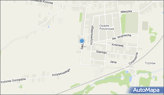 Gorzkowice, Sadowa, mapa Gorzkowice