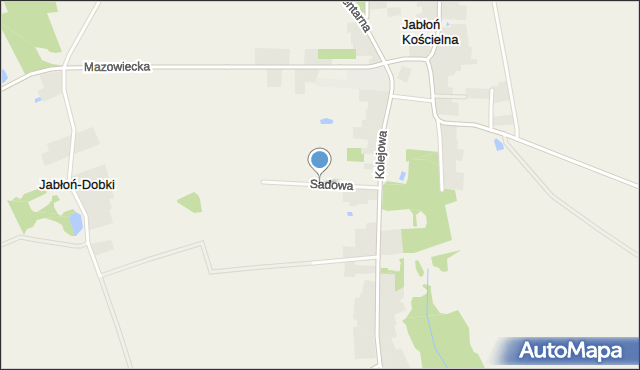 Jabłoń Kościelna, Sadowa, mapa Jabłoń Kościelna