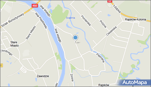 Kalisz, Saperska, mapa Kalisza