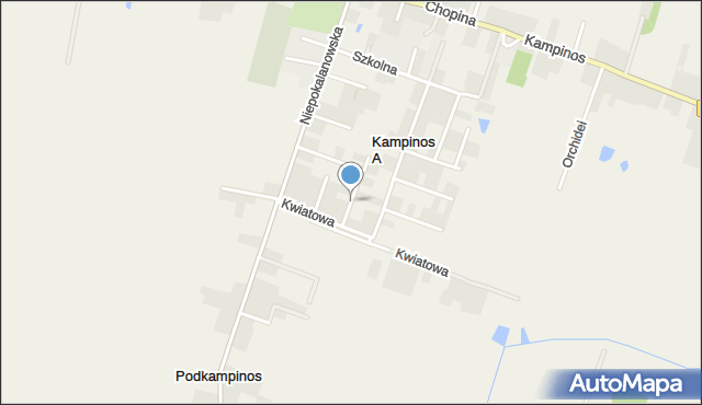 Kampinos A, Sasanki, mapa Kampinos A