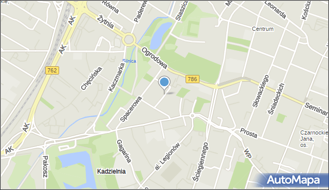 Kielce, Sadowa, mapa Kielc