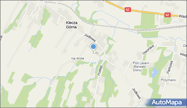 Klecza Górna, Sąsiedzka, mapa Klecza Górna