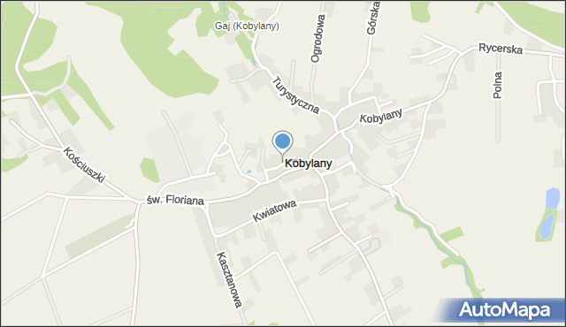 Kobylany gmina Zabierzów, Sadowa, mapa Kobylany gmina Zabierzów