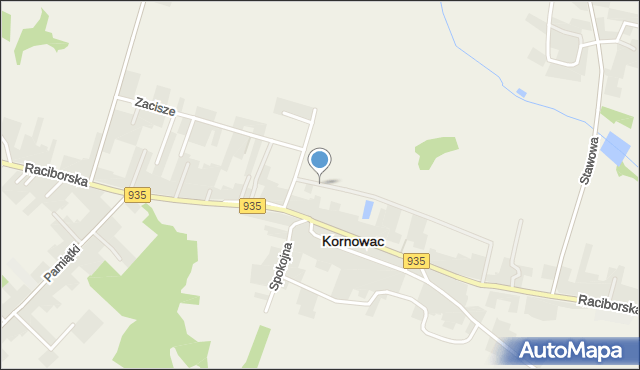 Kornowac, Sadowa, mapa Kornowac