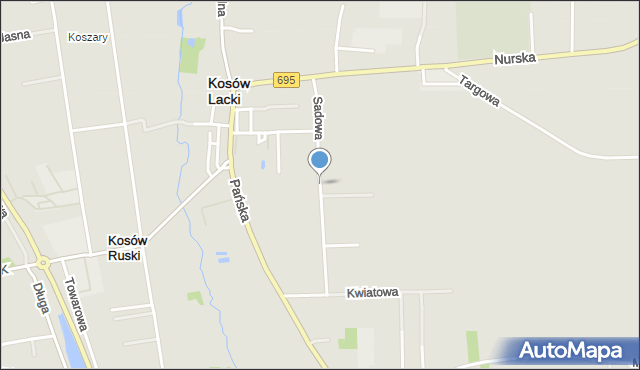 Kosów Lacki, Sadowa, mapa Kosów Lacki