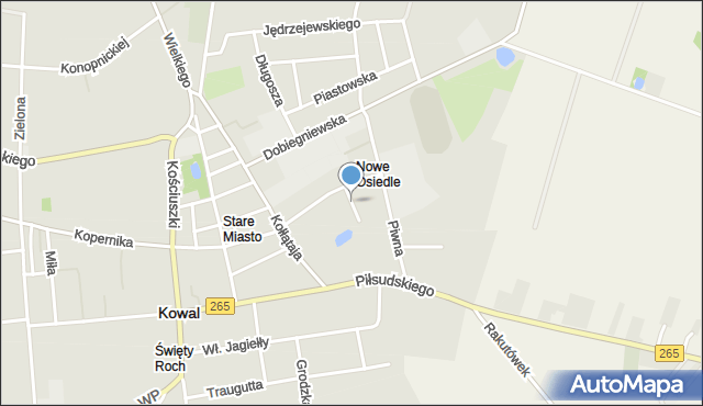 Kowal, Sadowa, mapa Kowal