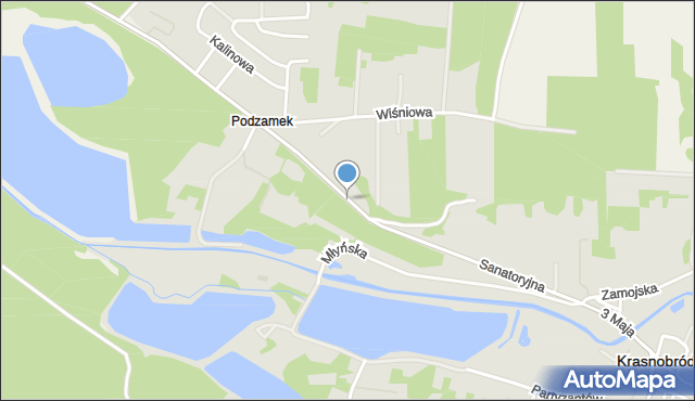 Krasnobród, Sanatoryjna, mapa Krasnobród