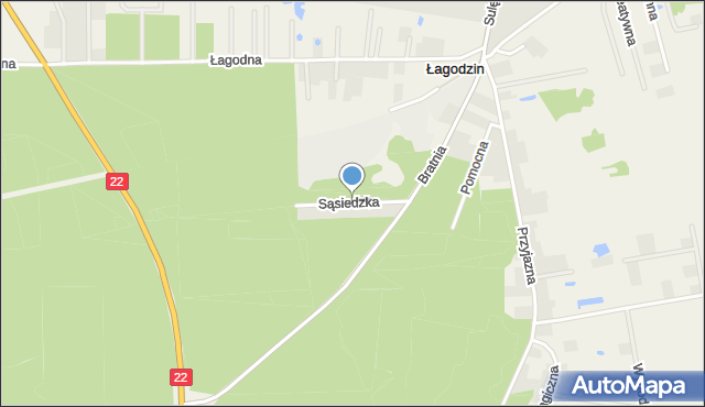 Łagodzin, Sąsiedzka, mapa Łagodzin