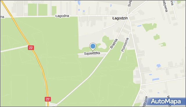 Łagodzin, Sąsiedzka, mapa Łagodzin