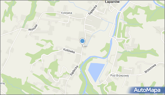 Łapanów, Sądecka, mapa Łapanów