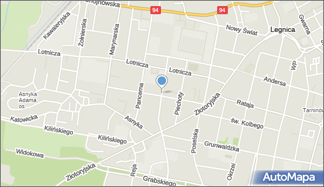 Legnica, Saperska, mapa Legnicy