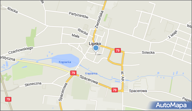 Lipsko, Sandomierska, mapa Lipsko