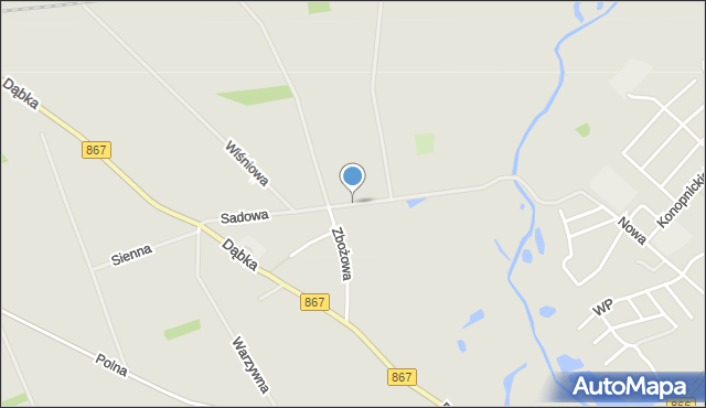 Lubaczów, Sadowa, mapa Lubaczów