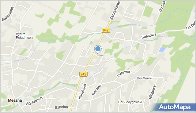 Meszna gmina Wilkowice, Sadowa, mapa Meszna gmina Wilkowice