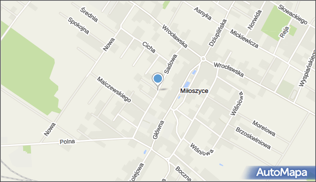 Miłoszyce, Sadowa, mapa Miłoszyce