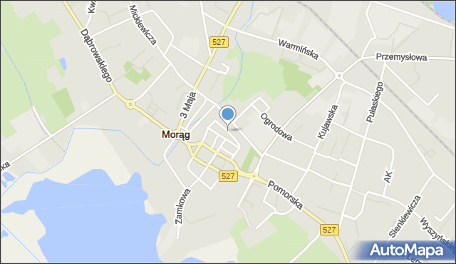 Morąg, Samulewskiego, mapa Morąg