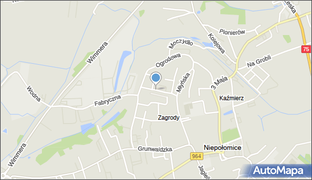 Niepołomice, Sadowa, mapa Niepołomice