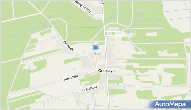 Orzeszyn, Sarnia, mapa Orzeszyn