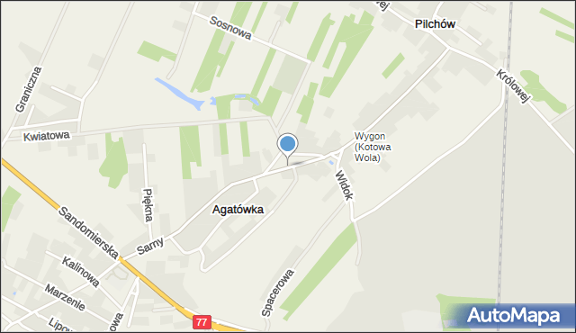 Pilchów, Sarny Józefa, por., mapa Pilchów