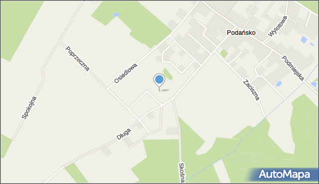 Podańsko, Sąsiedzka, mapa Podańsko