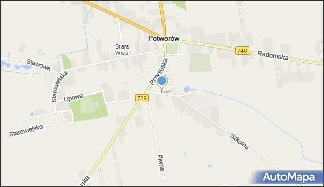 Potworów powiat przysuski, Sadowa, mapa Potworów powiat przysuski