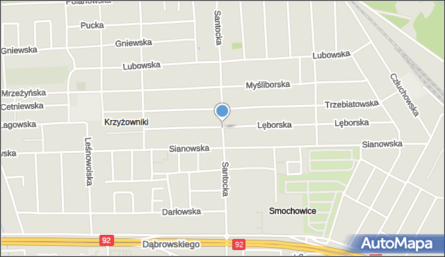 Poznań, Santocka, mapa Poznania
