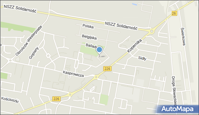 Pruszcz Gdański, Salomei, mapa Pruszcz Gdański