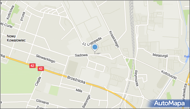 Radomsko, Sadowa, mapa Radomsko