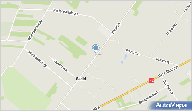 Radomsko, Sanicka, mapa Radomsko