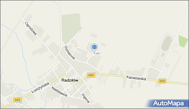 Radziłów, Sadowa, mapa Radziłów