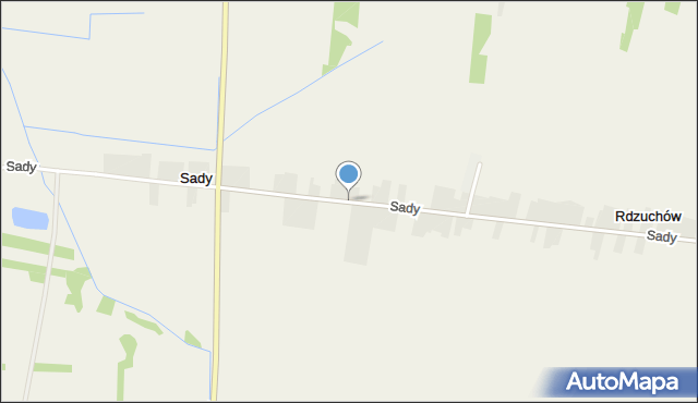 Sady gmina Potworów, Sady, mapa Sady gmina Potworów