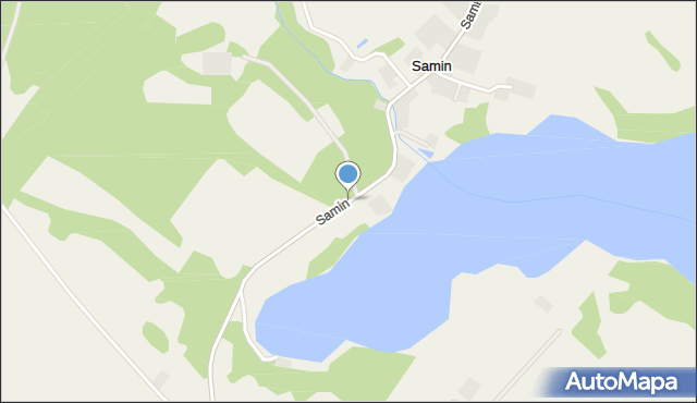 Samin gmina Bartniczka, Samin, mapa Samin gmina Bartniczka