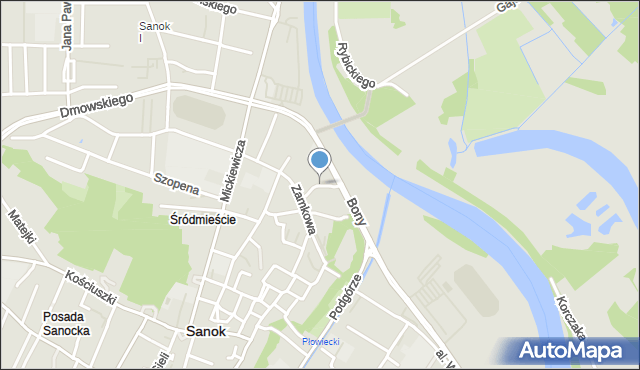 Sanok, Sanowa, mapa Sanok