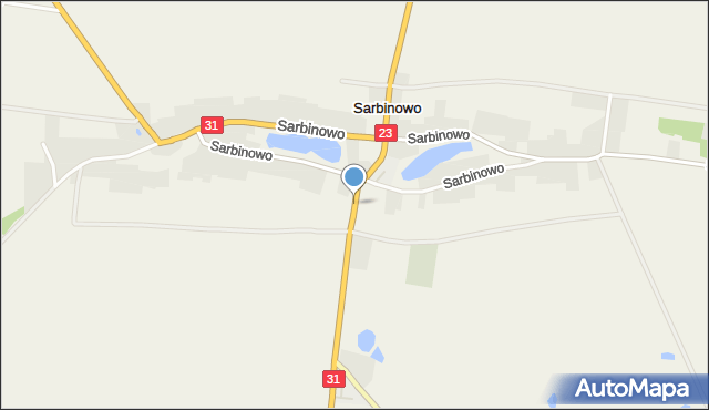 Sarbinowo gmina Dębno, Sarbinowo, mapa Sarbinowo gmina Dębno